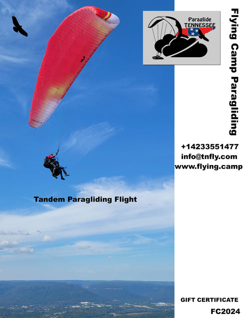 Tandem Paragliding Flight Gift Certificate